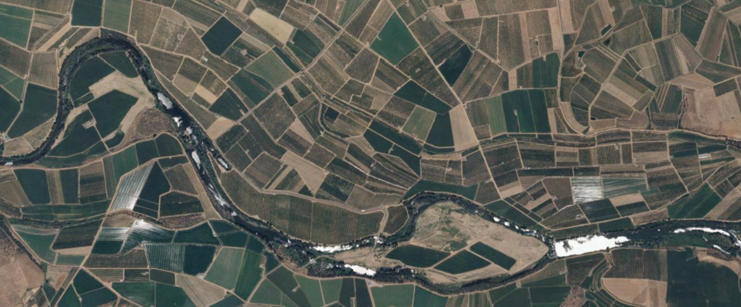Vista aérea del Guadiana aguas del embalse de Orellana. Imagen obtenida a través del visor Iberpix del IGN.