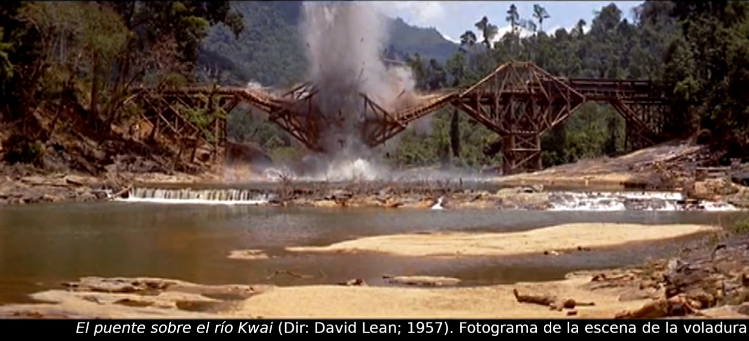 El puente sobre el río Kwai (Dir: David Lean; 1957). Fotograma de la escena de la voladura